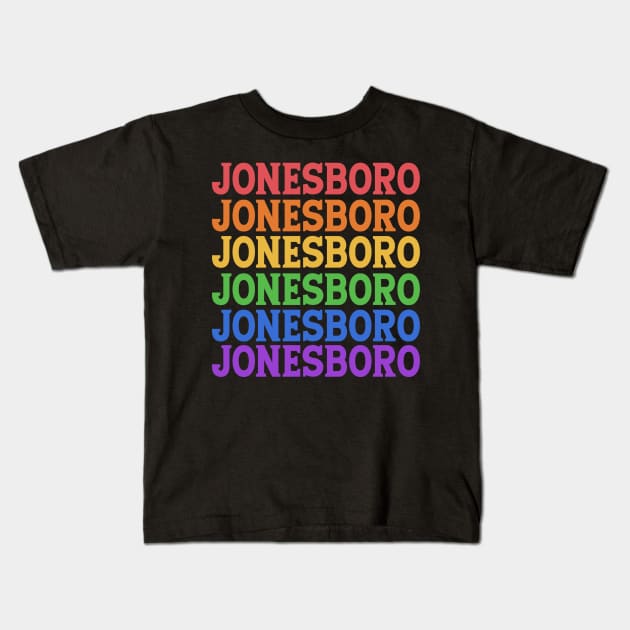 JONESBORO TRAVEL CITY Kids T-Shirt by OlkiaArt